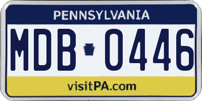 PA license plate MDB0446