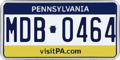 PA license plate MDB0464