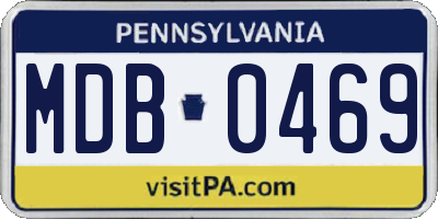PA license plate MDB0469