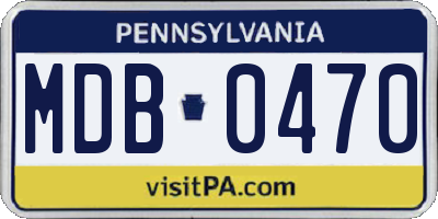 PA license plate MDB0470