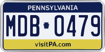 PA license plate MDB0479