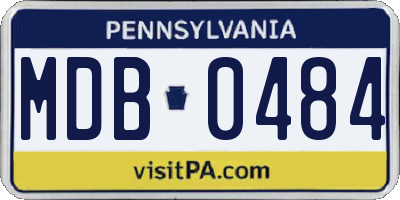 PA license plate MDB0484