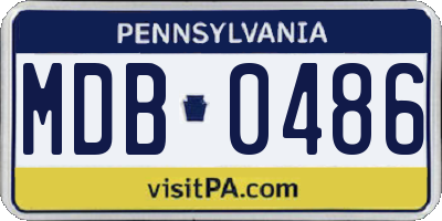 PA license plate MDB0486