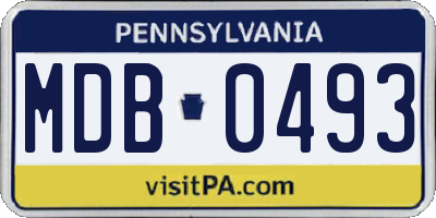 PA license plate MDB0493