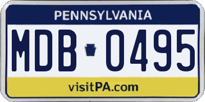PA license plate MDB0495