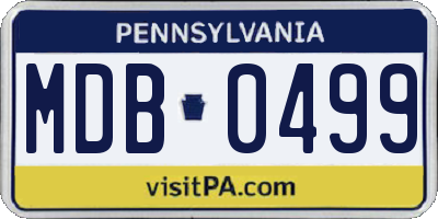 PA license plate MDB0499
