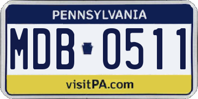 PA license plate MDB0511