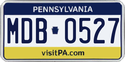 PA license plate MDB0527