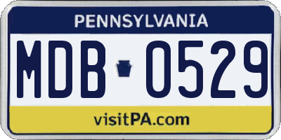 PA license plate MDB0529