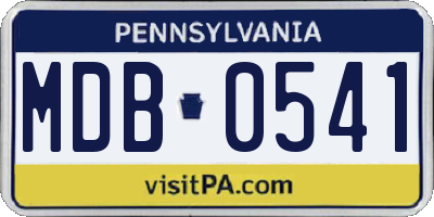 PA license plate MDB0541