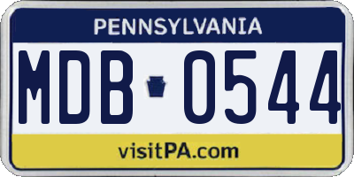 PA license plate MDB0544