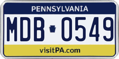 PA license plate MDB0549