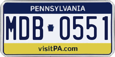 PA license plate MDB0551