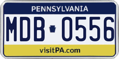 PA license plate MDB0556