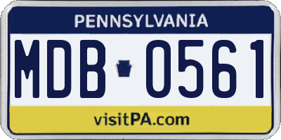PA license plate MDB0561
