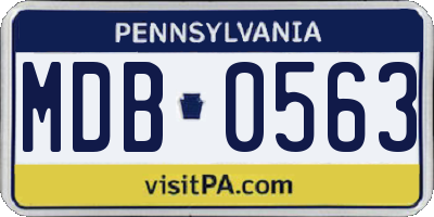 PA license plate MDB0563