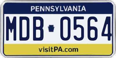 PA license plate MDB0564