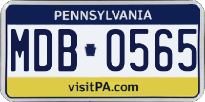 PA license plate MDB0565