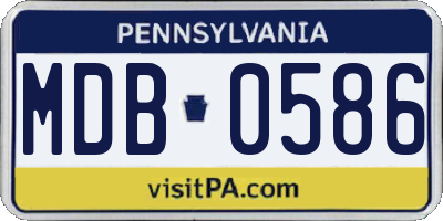 PA license plate MDB0586