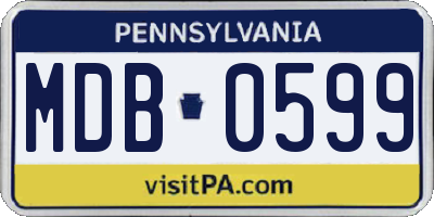 PA license plate MDB0599