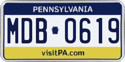 PA license plate MDB0619