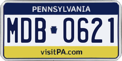 PA license plate MDB0621