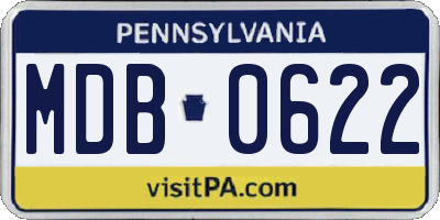 PA license plate MDB0622