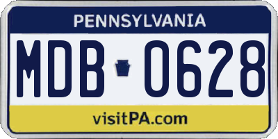 PA license plate MDB0628