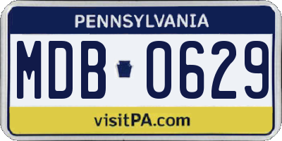 PA license plate MDB0629