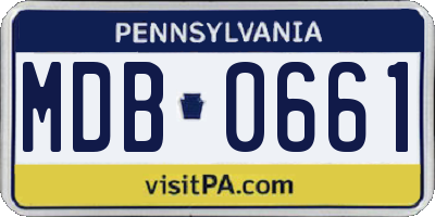 PA license plate MDB0661