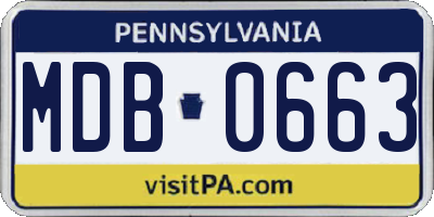PA license plate MDB0663