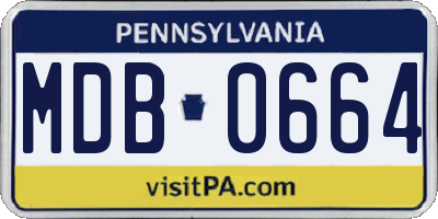 PA license plate MDB0664