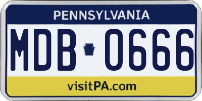 PA license plate MDB0666