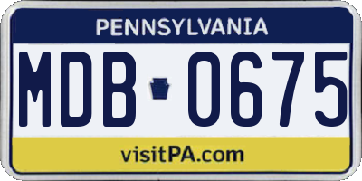 PA license plate MDB0675