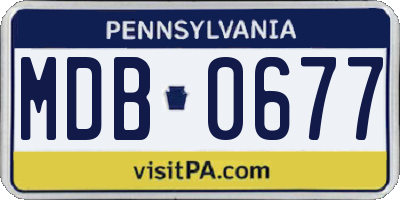 PA license plate MDB0677