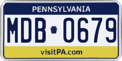 PA license plate MDB0679