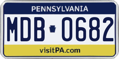 PA license plate MDB0682