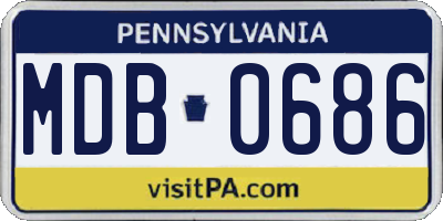 PA license plate MDB0686