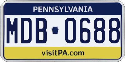 PA license plate MDB0688