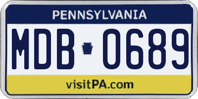PA license plate MDB0689
