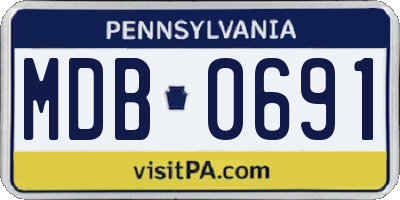 PA license plate MDB0691