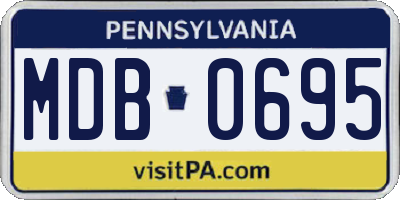 PA license plate MDB0695