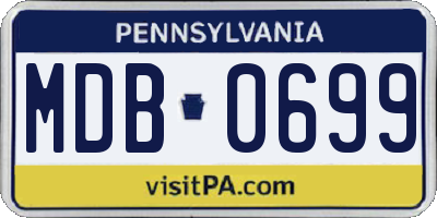 PA license plate MDB0699