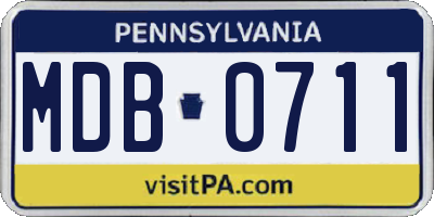 PA license plate MDB0711