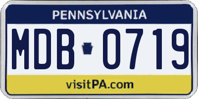 PA license plate MDB0719