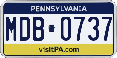 PA license plate MDB0737