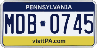PA license plate MDB0745