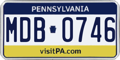 PA license plate MDB0746