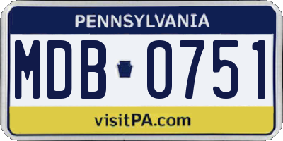 PA license plate MDB0751