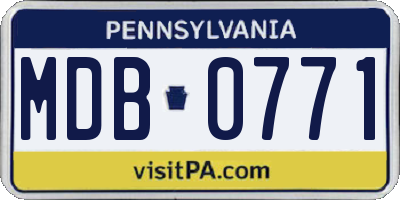 PA license plate MDB0771